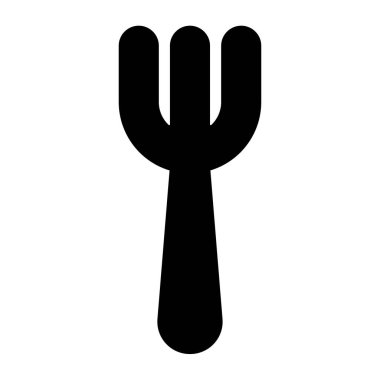 Basit çatal simgesi, vektör illüstrasyonu