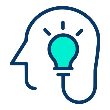 Düşünme süreci, beyaza izole edilmiş minimal vektör simgesi