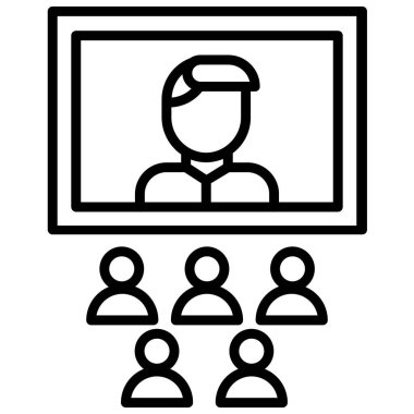 Toplantı. Web simgesi basit illüstrasyon