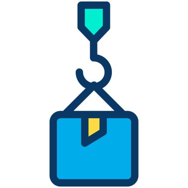 Vinç, inşaat konsepti vektör simgesi