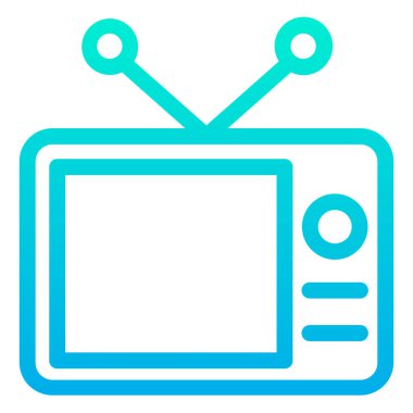televizyon basit simgesi, vektör çizim