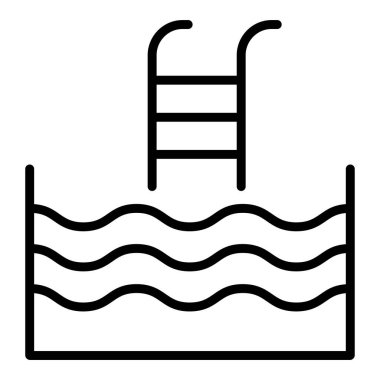 havuz minimalist vektör simgesi beyaz üzerinde izole