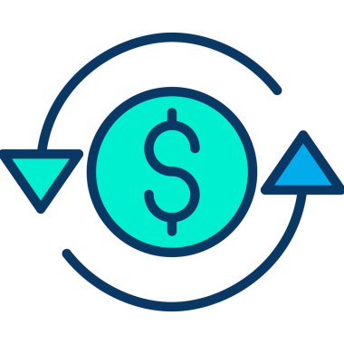 iş ve finans düz vektör simgesi 