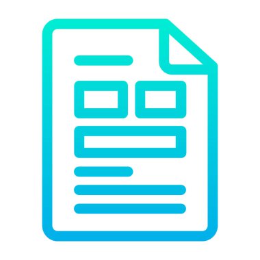 Beyaz arkaplanda basit belge vektör resimleme