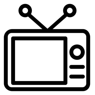 televizyon basit simgesi, vektör çizim