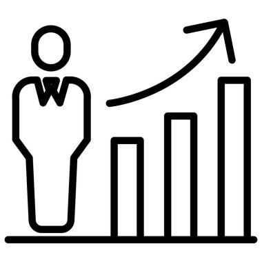 Basit büyüme grafik simgesi, vektör illüstrasyonu