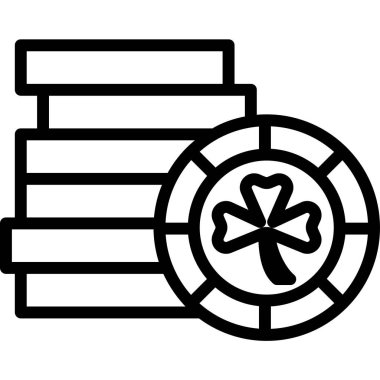 Basit kumarhane çipleri simgesi, vektör illüstrasyonu