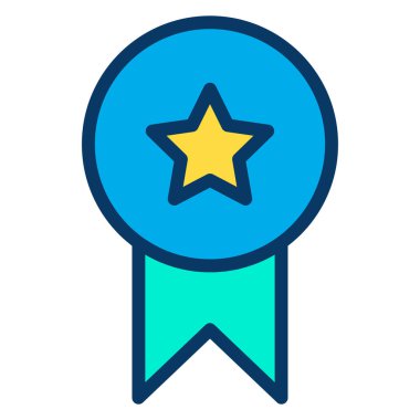 birincilik ödülü vektör simgesi. Madalya. Web basit illüstrasyonu