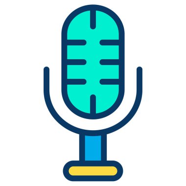 mikrofon simgesi, vektör illüstrasyonu