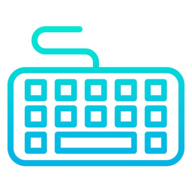 Basit klavye simgesi, vektör illüstrasyonu