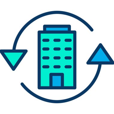 ofis vektörü ince çizgi simgesi