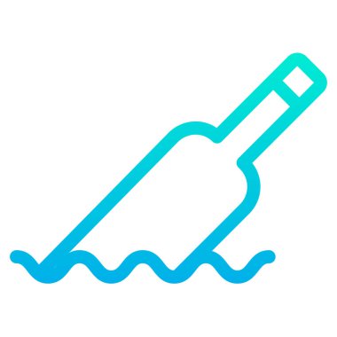 Mavi yüzen şişenin vektör çizimi