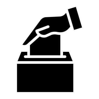Bir oy sandığı simgesini tutan el