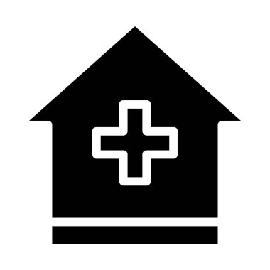 Hastane binası ikon vektör illüstrasyonu