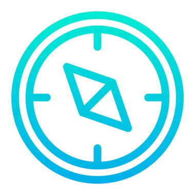 Pusula minimalist vektör simgesini beyaza izole et