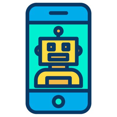 robot. Web simgesi basit illüstrasyon 