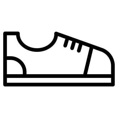 Sneaker, minimalist vektör simgesi beyaz üzerine izole