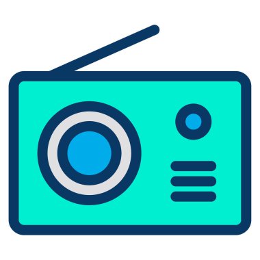 Radyo, web simgesi basit illüstrasyon