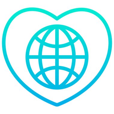 Dünya web simgesini sevmek basit vektör illüstrasyonuName