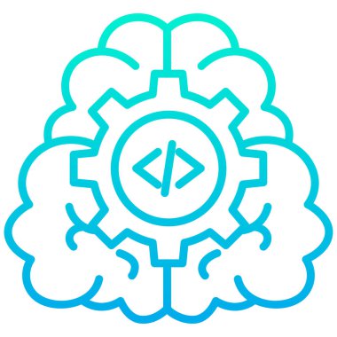 Beyin. Web simgesi basit illüstrasyon