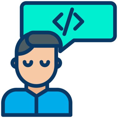 Man Kodlama Ağı simgesi basit vektör illüstrasyonu