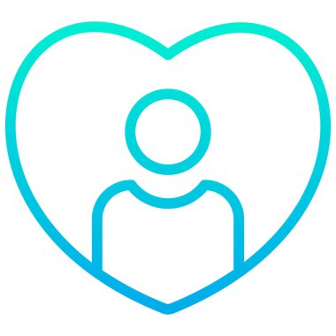 Basit kalp simgesi, vektör illüstrasyonu