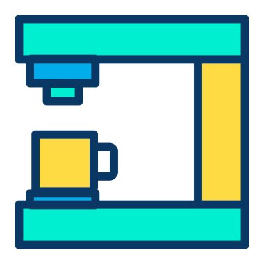 Kahve makinesi düz vektör simgesi