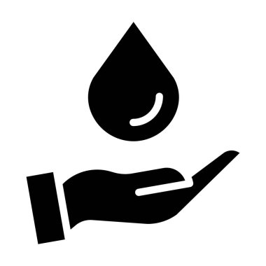 el ele tutuşan su damlası simgesi