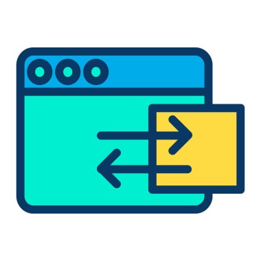 tarayıcı düz simgesi, vektör illüstrasyonu