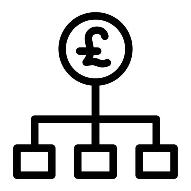 Beyaz üzerinde izole edilmiş pound minimalist vektör simgesi 
