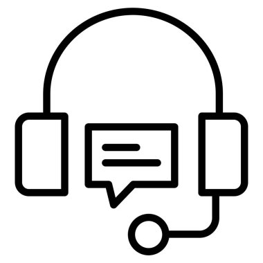 kulaklık simgesi, vektör illüstrasyonu