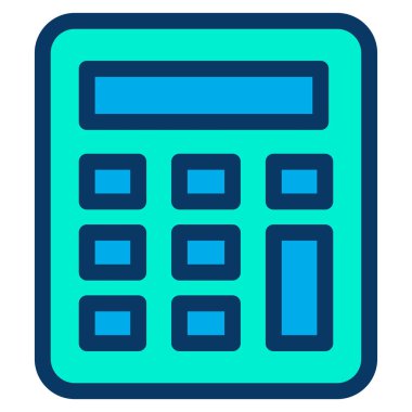 hesap makinesi düz simgesi, vektör illüstrasyonu