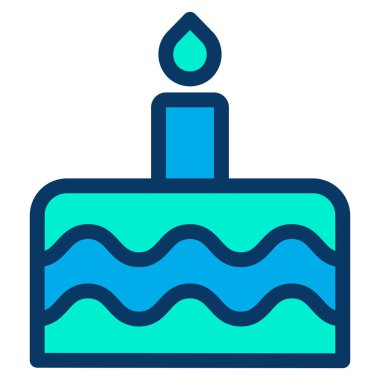 Beyaz arkaplanda basit bir pasta vektör resimleme