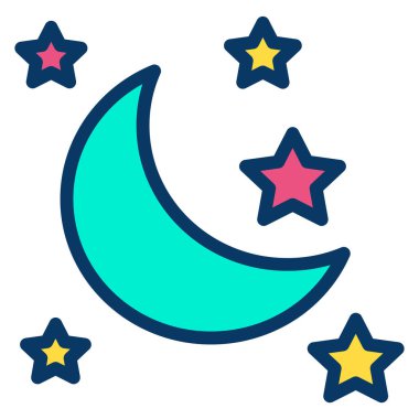 Ay. Web simgesi basit illüstrasyon