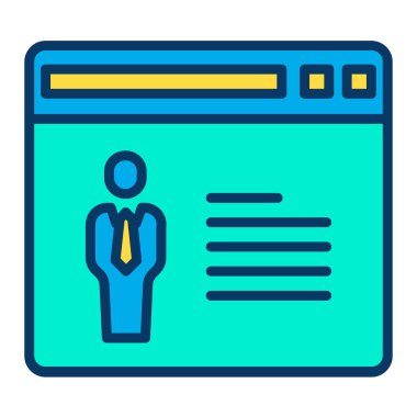 Basit UI profili simgesi, vektör illüstrasyonu