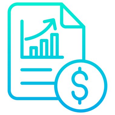 Mali Rapor vektör simgesi. Stil iki renkli düz sembol, yumuşak mavi renkler, yuvarlak açıları, beyaz arka plan