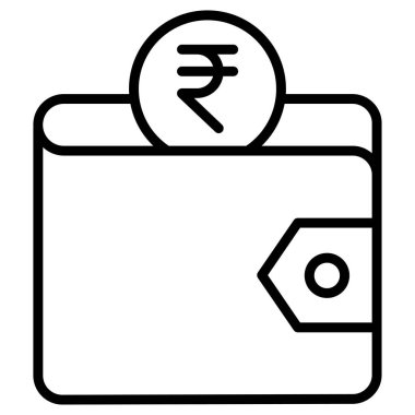 Cüzdan. Web simgesi basit illüstrasyon