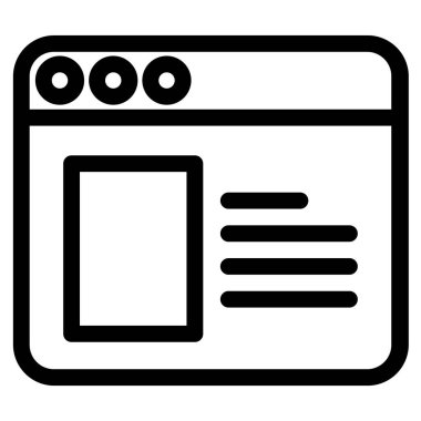 Tarayıcı. Web simgesi basit illüstrasyon