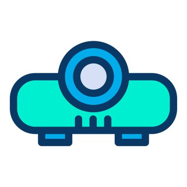 Projektör minimalist vektör simgesi beyaz üzerinde izole 