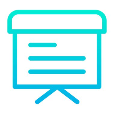 Sunum minimalist vektör simgesi beyaza izole edildi 