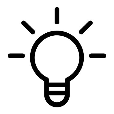 Beyaz arkaplanda basit ampul vektör resmetmesi