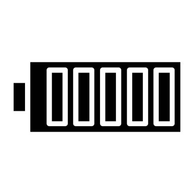 Düz pil simgesi beyaz arka plan üzerinde