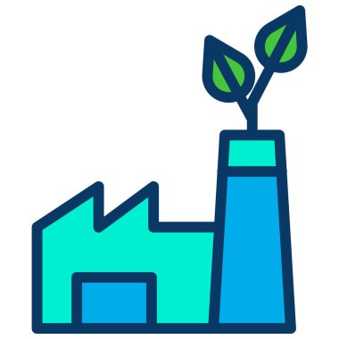 Basit fabrika simgesi, vektör illüstrasyonu