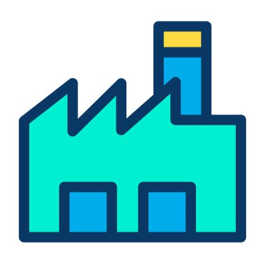 Basit fabrika simgesi, vektör illüstrasyonu