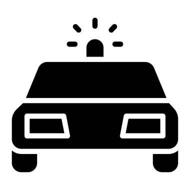 polis arabası minimalist vektör simgesi beyaz üzerine izole