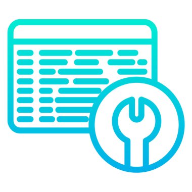 Programlama Aracı minimalist vektör simgesi beyaz üzerine izole 