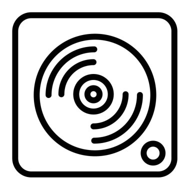 Beyaz arkaplanda vinil disk basit vektör simgesi