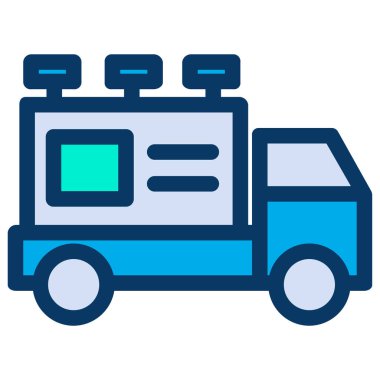 Basit kamyon simgesi, vektör illüstrasyonu