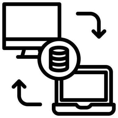 dizüstü bilgisayar simgesi, vektör illüstrasyonu