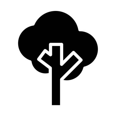 Basit ağaç simgesi, vektör illüstrasyonu